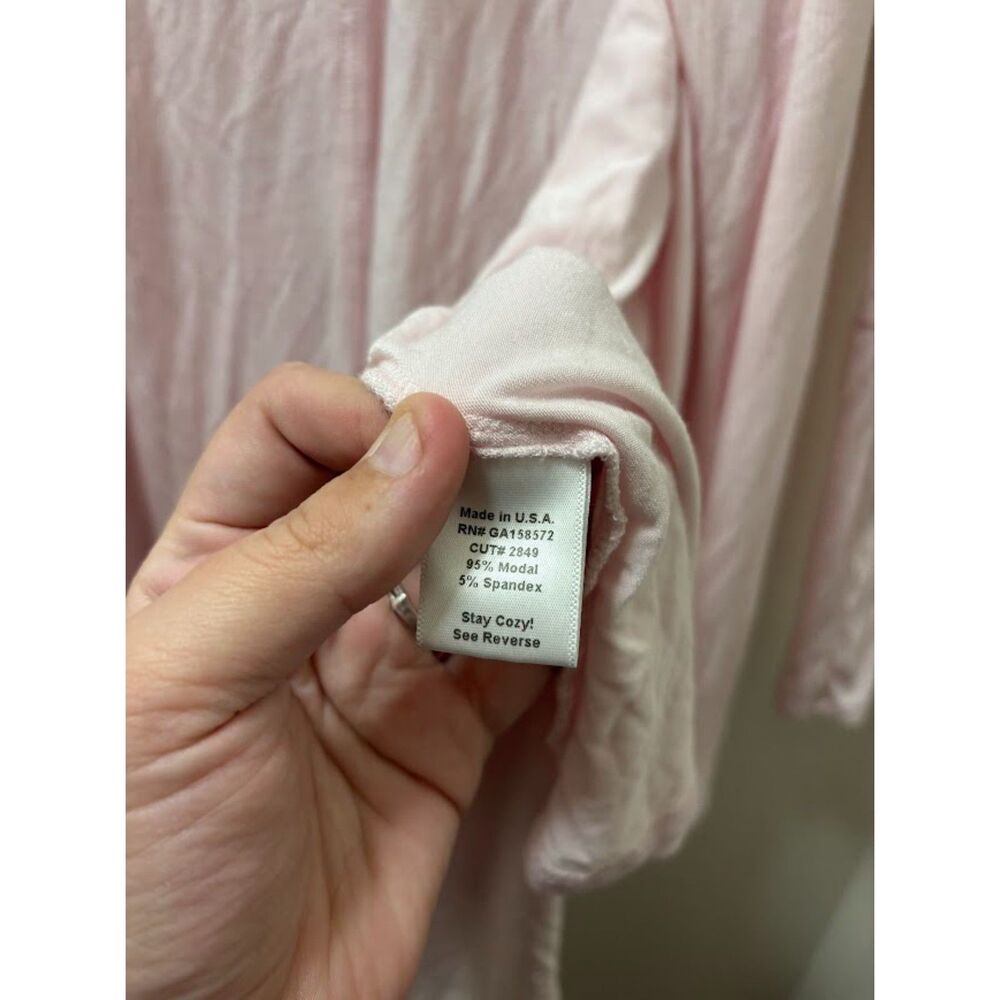 JJ Winks Cozy Robe Cardigan Wrap Light Pink Small Loungewear Modal Drape Front - Picture 5 of 6